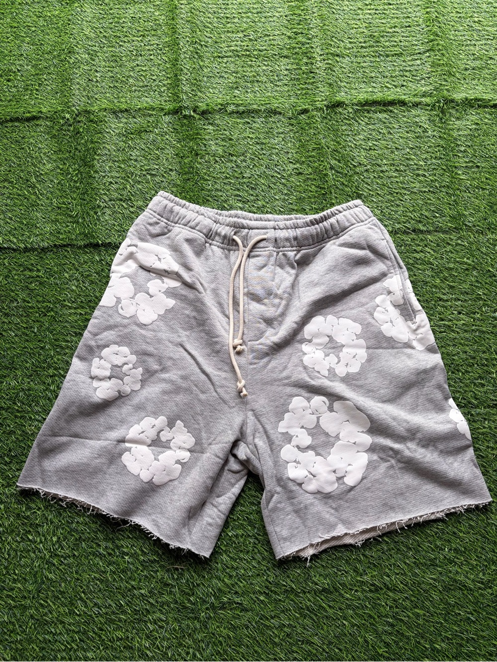 Grey and White Denim Tears Shorts
